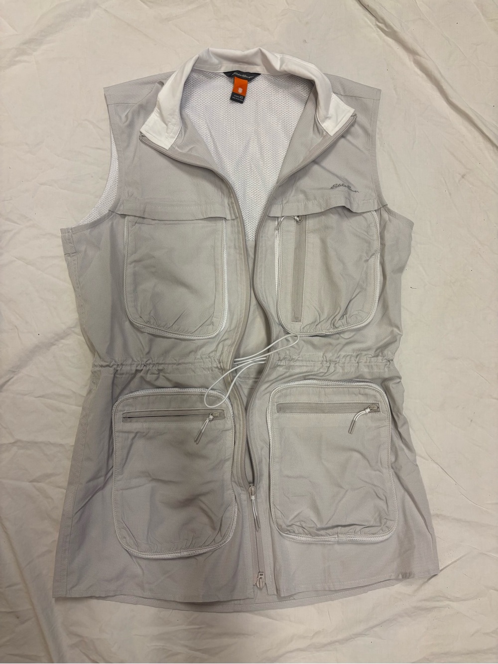 NWT Eddie Bauer Light Gray Multi-Pocket Utility Vest | XS